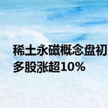 稀土永磁概念盘初走高 多股涨超10%