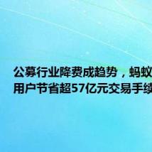 公募行业降费成趋势,蚂蚁基金为用户节省超57亿元交易手续费
