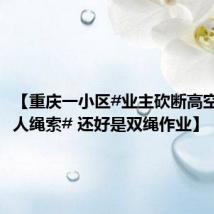 【重庆一小区#业主砍断高空作业工人绳索# 还好是双绳作业】