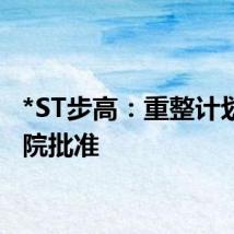 *ST步高:重整计划获法院批准