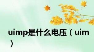 uimp是什么电压（uim）