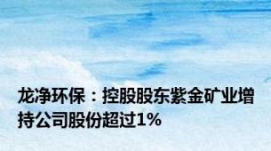 龙净环保：控股股东紫金矿业增持公司股份超过1%