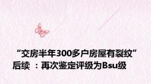 “交房半年300多户房屋有裂纹”后续 ：再次鉴定评级为Bsu级