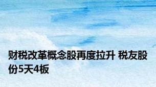 财税改革概念股再度拉升 税友股份5天4板