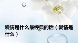 爱情是什么最经典的话（爱情是什么）