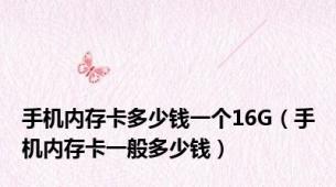 手机内存卡多少钱一个16G（手机内存卡一般多少钱）