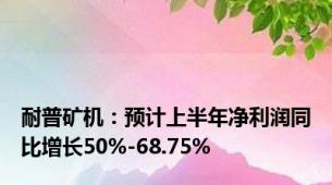 耐普矿机：预计上半年净利润同比增长50%-68.75%