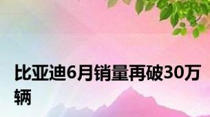 比亚迪6月销量再破30万辆