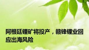 阿根廷锂矿将投产，赣锋锂业回应出海风险
