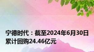 宁德时代：截至2024年6月30日累计回购24.46亿元