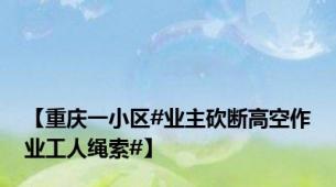 【重庆一小区#业主砍断高空作业工人绳索#】