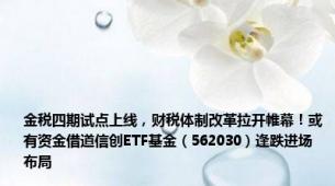 金税四期试点上线，财税体制改革拉开帷幕！或有资金借道信创ETF基金（562030）逢跌进场布局