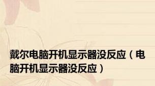 戴尔电脑开机显示器没反应（电脑开机显示器没反应）