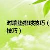 对墙垫排球技巧（排球技巧）