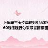 上半年三大交易所对538家公司涉660起违规行为采取监管措施