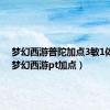 梦幻西游普陀加点3敏1体1耐（梦幻西游pt加点）