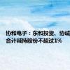 协和电子：东和投资、协诚投资拟合计减持股份不超过1%