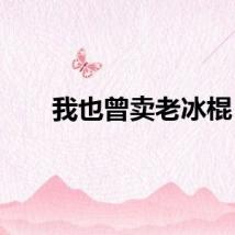 我也曾卖老冰棍