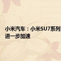 小米汽车:小米SU7系列交付将进一步加速
