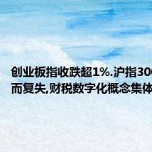 创业板指收跌超1%.沪指3000点得而复失,财税数字化概念集体爆发