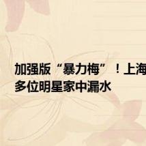加强版“暴力梅”!上海暴雨,多位明星家中漏水