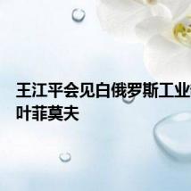 王江平会见白俄罗斯工业部部长叶菲莫夫