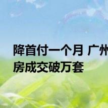 降首付一个月 广州二手房成交破万套