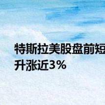 特斯拉美股盘前短线拉升涨近3%