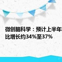 微创脑科学:预计上半年收入同比增长约34%至37%