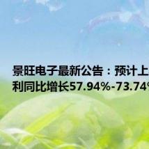 景旺电子最新公告:预计上半年净利同比增长57.94%-73.74%