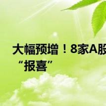 大幅预增！8家A股集体“报喜”