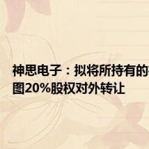 神思电子:拟将所持有的神思依图20%股权对外转让