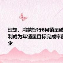 理想、鸿蒙智行6月销量破4万，吉利成为年销量目标完成率最高的车企
