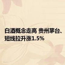 白酒概念走高 贵州茅台、五粮液短线拉升涨1.5%