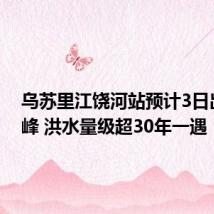 乌苏里江饶河站预计3日出现洪峰 洪水量级超30年一遇