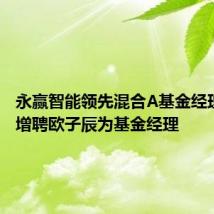 永赢智能领先混合A基金经理变动:增聘欧子辰为基金经理