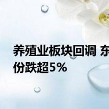 养殖业板块回调 东瑞股份跌超5%