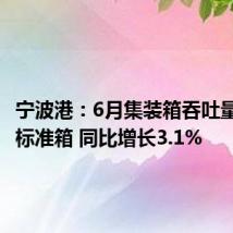 宁波港:6月集装箱吞吐量407万标准箱 同比增长3.1%