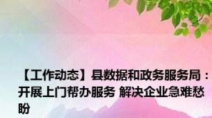 【工作动态】县数据和政务服务局：开展上门帮办服务 解决企业急难愁盼
