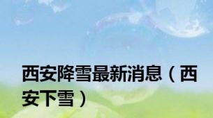 西安降雪最新消息（西安下雪）