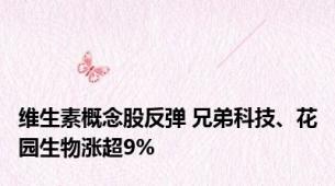 维生素概念股反弹 兄弟科技、花园生物涨超9%