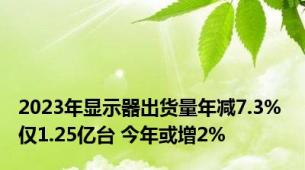 2023年显示器出货量年减7.3% 仅1.25亿台 今年或增2%