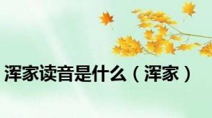 浑家读音是什么（浑家）