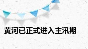 黄河已正式进入主汛期