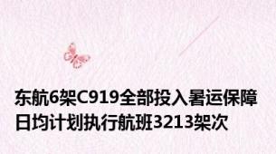 东航6架C919全部投入暑运保障 日均计划执行航班3213架次