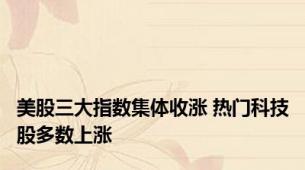 美股三大指数集体收涨 热门科技股多数上涨