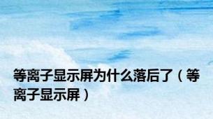 等离子显示屏为什么落后了（等离子显示屏）