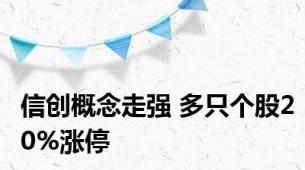 信创概念走强 多只个股20%涨停