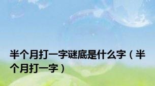 半个月打一字谜底是什么字（半个月打一字）