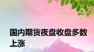 国内期货夜盘收盘多数上涨